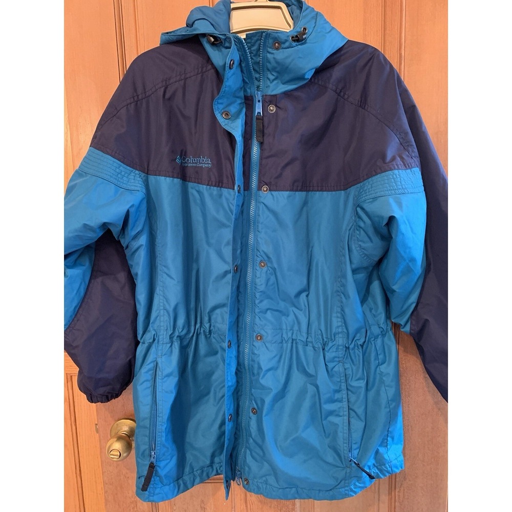 Columbia Jacket Women's Small Teal Full Zip Hooded Y2K Vintage - Picture 4 of 12